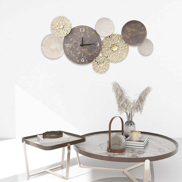 Canora Grey Aivery Metal Wall Clock Wayfair.co.uk